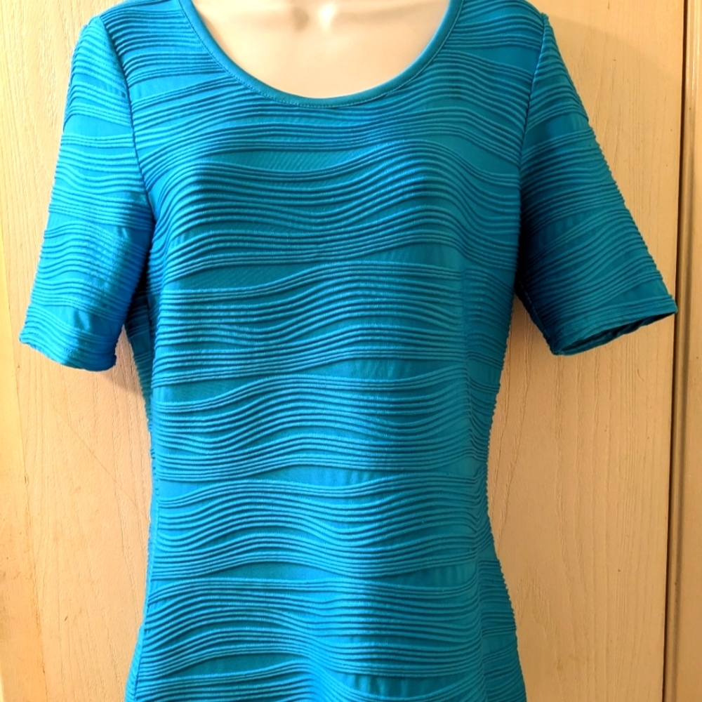 Christina bright blue Blouse Sz Sm.